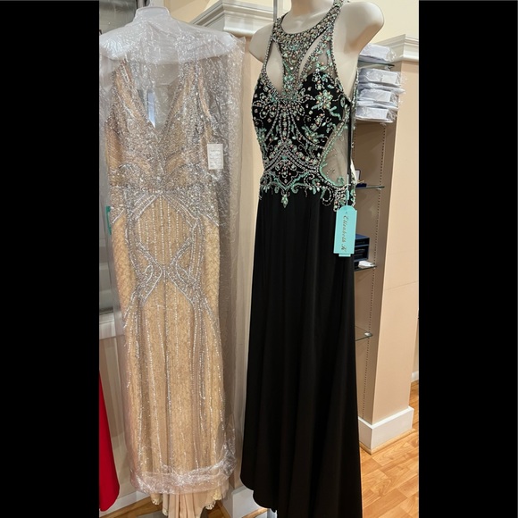 💐SALE💐 Beads Embellished Top Jersey Long Dress - Picture 6 of 8